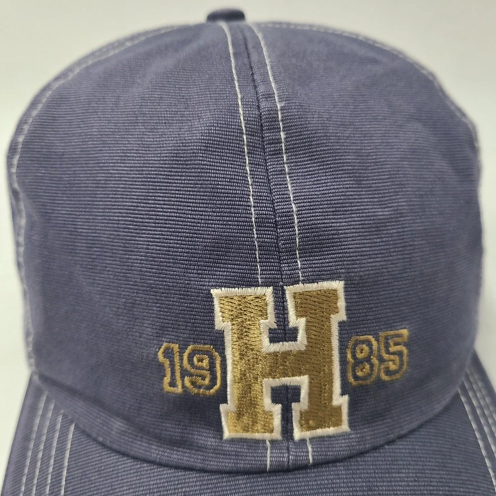 Tommy‎ Hilfiger Hat Strapback Blue Gold 1985 H Logo Cotton Casual Preppy Dad Men